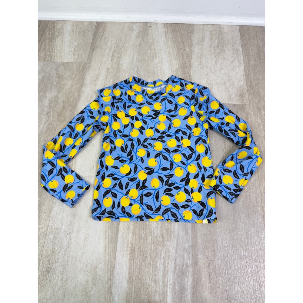 Summersalt Girls Ruffle Rashguard Lemon Citrus print Size 8